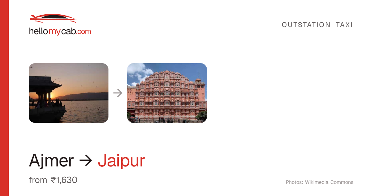 Ajmer to Jaipur cab — ₹1,630 one way, 163 km — Hello My Cab
