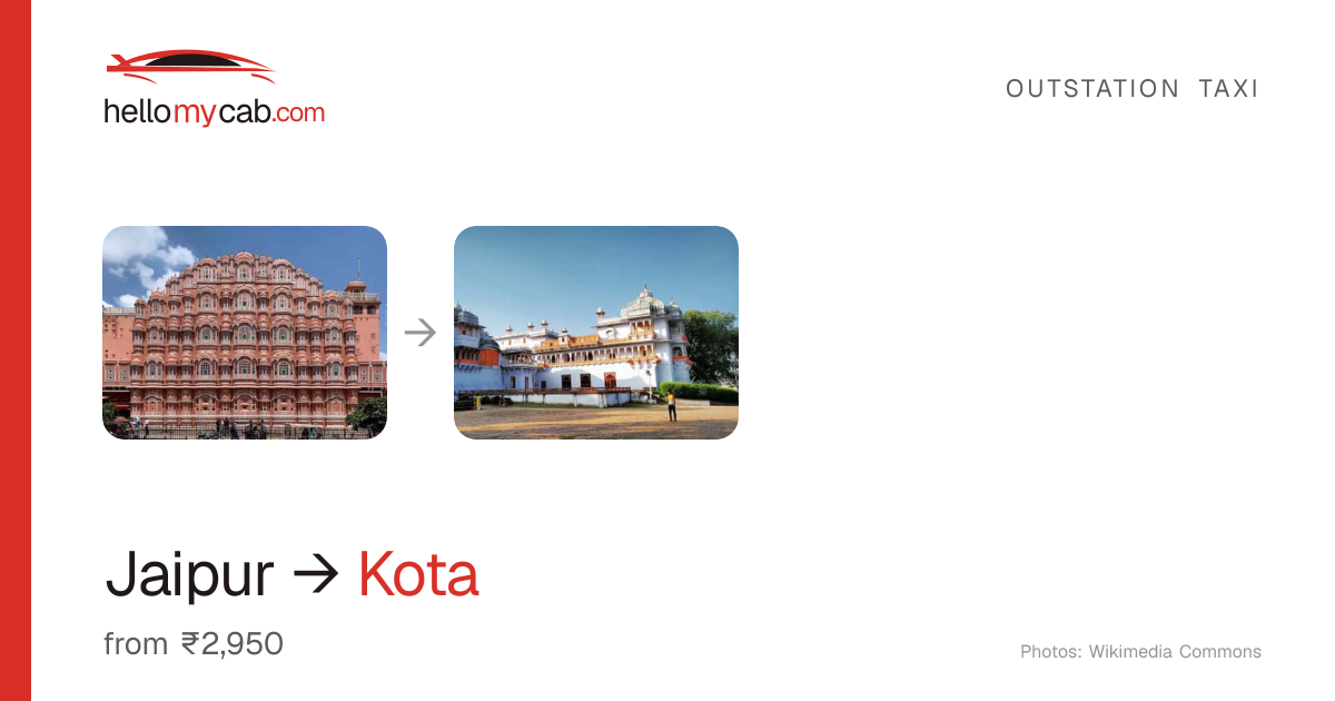 Jaipur to Kota cab — ₹2,950 one way, 246 km — Hello My Cab